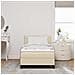 Letto a Molla con Materasso Crema 100x200 cm Tessuto - Foto miniatura 5