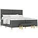 Letto Box Spring con Materasso e Panchina Grigio Scuro 200x200 cm Tessuto - Foto miniatura 1