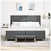 Letto Box Spring con Materasso e Panchina Grigio Scuro 200x200 cm Tessuto - Foto miniatura 5