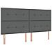 Letto Box Spring con Materasso e Panchina Grigio Scuro 200x200 cm Tessuto - Foto miniatura 7