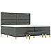 Letto Box Spring con Materasso e Panchina Grigio Scuro 200x200 cm Tessuto - Foto miniatura 8
