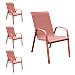 Set Di 4 Sedie Marbella In Textilene Terracotta - Alluminio Terracotta - Foto miniatura 1