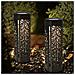 Set Di 6 Luci Solari Quadrate A Led Con Motivo Traforato Per Giardino - Foto miniatura 3