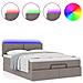 Pouf Letto con Materasso e LED Tortora 140x190 cm in Tessuto - Foto miniatura 5