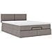 Pouf Letto con Materasso e LED Tortora 140x190 cm in Tessuto - Foto miniatura 7