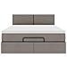 Pouf Letto con Materasso e LED Tortora 140x190 cm in Tessuto - Foto miniatura 8