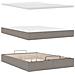 Pouf Letto con Materasso e LED Tortora 140x190 cm in Tessuto - Foto miniatura 9