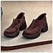 Scarpe Da Donna Retrò Con Plateau E Punta Tonda - Comode Ed Eleganti Brown 34 - Foto miniatura 1