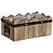Cesto Rettangolare In Legno Blu 24x15x9/10,5h Cm - Foto miniatura 1