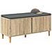 Panca per ingresso con cuscino Rovere Sonoma 100 x 38 x 46 cm - Foto miniatura 3