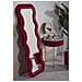 Specchio Da Parete Emily Wavy In Velluto Fucsia 67x166 Cm - Foto miniatura 5