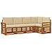 Set divani 5 pcs Naturale e Beige Legno di Acacia Massello - Foto miniatura 1