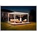 Pergola Bioclimatica Autoportante Piana 4x3m In Alluminio Bianco Con Tende A Rullo Retrattili Sul Lato Da 3 M - Foto miniatura 3