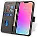 Custodia Magnetica Per Oppo A17, Cover Flip Con Supporto Per Portafoglio, Nera. - Foto miniatura 6
