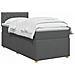 Letto box spring con materasso Grigio Scuro 90 x 190 cm Tessuto - Foto miniatura 3