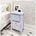 Comodino Shabby Chic Bianco In Legno - Foto miniatura 1