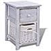 Comodino Shabby Chic Bianco In Legno - Foto miniatura 2
