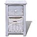 Comodino Shabby Chic Bianco In Legno - Foto miniatura 3
