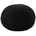Pouf Poggiapiedi In Tessuto Nero 40 X 25 Cm Conrad - Foto miniatura 1