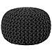 Pouf Poggiapiedi In Tessuto Nero 40 X 25 Cm Conrad - Foto miniatura 20