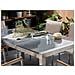 Set Di Tavolo E Sedie Da Giardino In Acciaio, Granito E Rattan - 180cm - Grigio Lucido - Grosseto - Foto miniatura 21