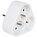 714760 - Presa Tripla Triangolare A 2 Poli + Terra Da 10/16 A, Colore: Bianco - Foto miniatura 1