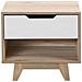 Comodino Con Cassetto Marrone Chiaro E Bianco Spencer - Foto miniatura 5