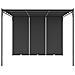 Gazebo Da Giardino Con Tenda Laterale 3x3x2,25 M Antracite - Foto miniatura 5