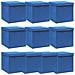 Scatole Portaoggetti con Coperchi 10pz Blu 32x32x32 cm Tessuto - Foto miniatura 1