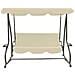 Panchina A Dondolo Da Giardino Con Baldacchino Bianco Sabbia - Foto miniatura 2