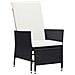 Set Divani Da Giardino 3 Pz Con Cuscini In Polyrattan Nero - Foto miniatura 3