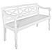Panca Batavia 123 Cm In Legno Massello Di Mogano Bianco - Foto miniatura 1