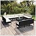 Set Divani Da Giardino 14 Pz Con Cuscini In Polyrattan Nero - Foto miniatura 1
