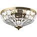 Plafoniera Contemporanea Facet Metallo Oro 4 Luci Diffusori Vetro - Foto miniatura 1