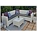 Set Salotto Da Esterno Eris, Set Da Giardino Con Cuscini, Salottino Indoor E Outdoor Effetto Rattan, 100% Made In Italy, Bianco - Foto miniatura 1