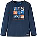 Maglietta Bambino Maniche Lunghe Stampa Calcio Blu Marino Mélange 116 - Foto miniatura 1