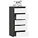 Cassettiera CL5, 5 cassetti, 40x35x92 cm, Colore Grigio Grafite e Bianco - Foto miniatura 2