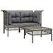 Set Divani Da Giardino 3 Pz Con Cuscini In Polyrattan Grigio - Foto miniatura 2