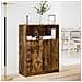 Credenza con LED Rovere Fumo 77x34x100 cm in Legno Multistrato - Foto miniatura 8