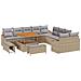 Set da giardino Set di 5 Beige, Grigio chiaro Rattan, Poliestere - Foto miniatura 1