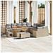 Set da giardino Set di 5 Beige, Grigio chiaro Rattan, Poliestere - Foto miniatura 2