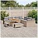 Set da giardino Set di 5 Beige, Grigio chiaro Rattan, Poliestere - Foto miniatura 3