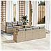 Set di Sofà da Giardino a 8 Pezzi con Cuscini Beige Polyrattan,  Sofà da Giardino a 2 Posti con Ripostiglio e Cuscini Beige Polyrattan - Foto miniatura 2