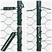 Recinzione Esagonale  Verde 1.4x50 m Acciaio, Pali di Recinzione  con Piattaforme di Base 13 pcs Ø32mm 78.5cm Acciaio Zincato - Foto miniatura 7