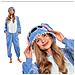 Pigiama Da Donna Tuta Kigurumi Onesie Costume Stich Blu 145-155 S - Foto miniatura 1