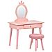 Tavolo Da Toilette Per Bambini Con Sgabello Margie Rosa - Foto miniatura 2