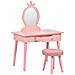 Tavolo Da Toilette Per Bambini Con Sgabello Margie Rosa - Foto miniatura 3