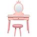 Tavolo Da Toilette Per Bambini Con Sgabello Margie Rosa - Foto miniatura 4