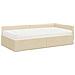 Struttura Letto Angolare con Materasso 2 pcs Crema Tessuto - Foto miniatura 4