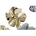 Pannello Decorativo Da Parete Campur Round Tondo Con Fiori, Ginkgo E Farfalla In Ferro Bianco E Oro 78x74 Cm - Foto miniatura 2